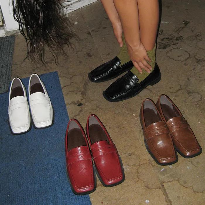 [굽 2type] Hayden 헤이든 스티치 페니로퍼 - 4colors I 4cm I 2.5cm