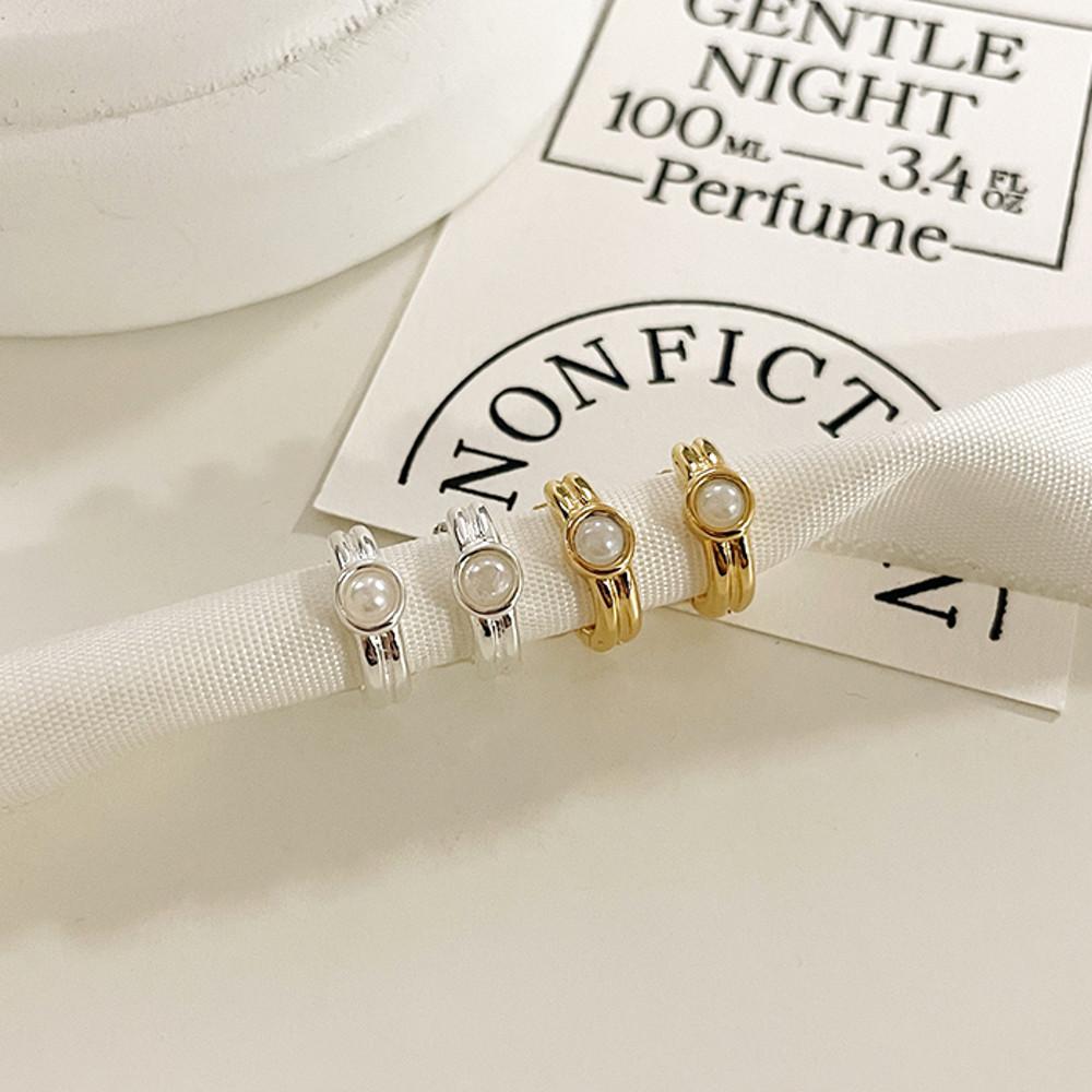 무배 silver925 빈티지 원석 포인트 원터치 링 귀걸이 실버925 16k골드 도금