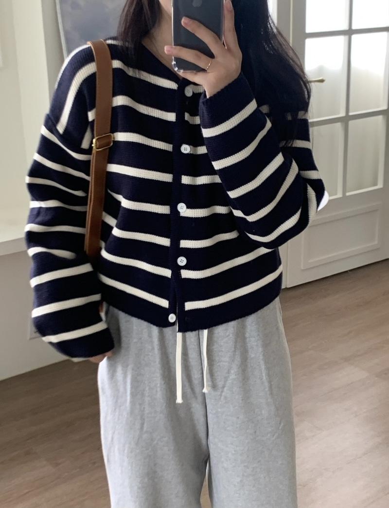 머튼 스트라이프 가디건 (2color)