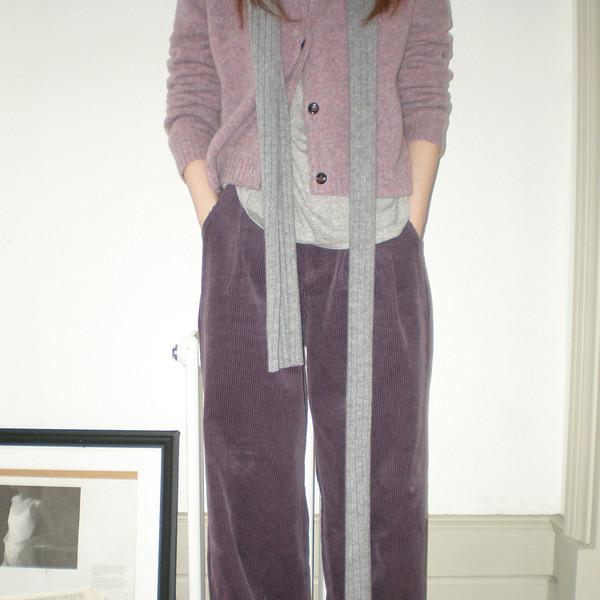 [HELLOEAT] corduroy wide straight pants