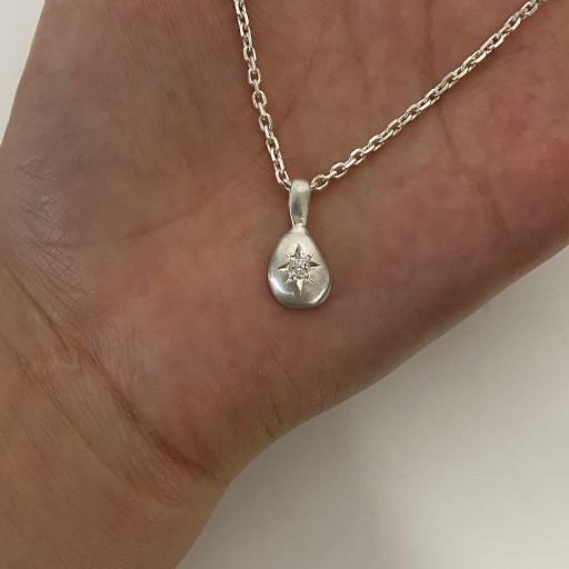 water drop of star 실버 목걸이