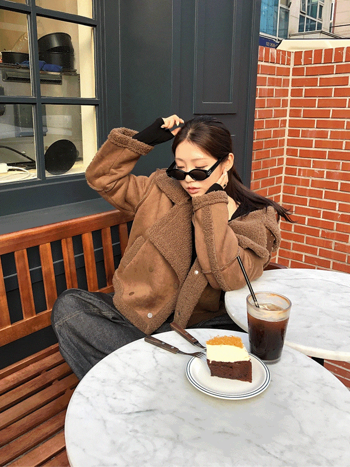 온앤 더블 무스탕