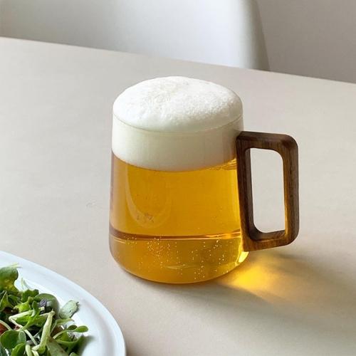 우드 손잡이 내열 머그잔 2 type