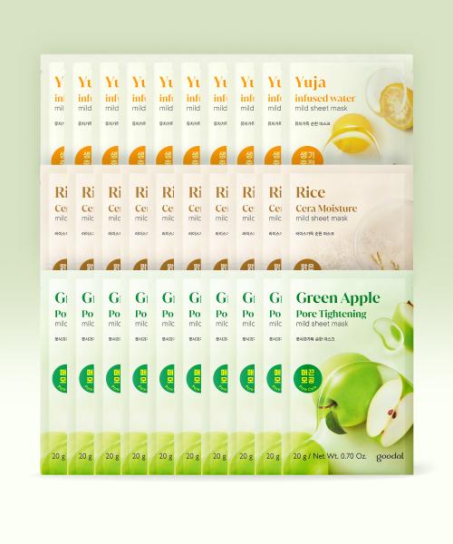 [30pack] 순한 마스크 (녹차/티트리/유자/풋사과/라이스)