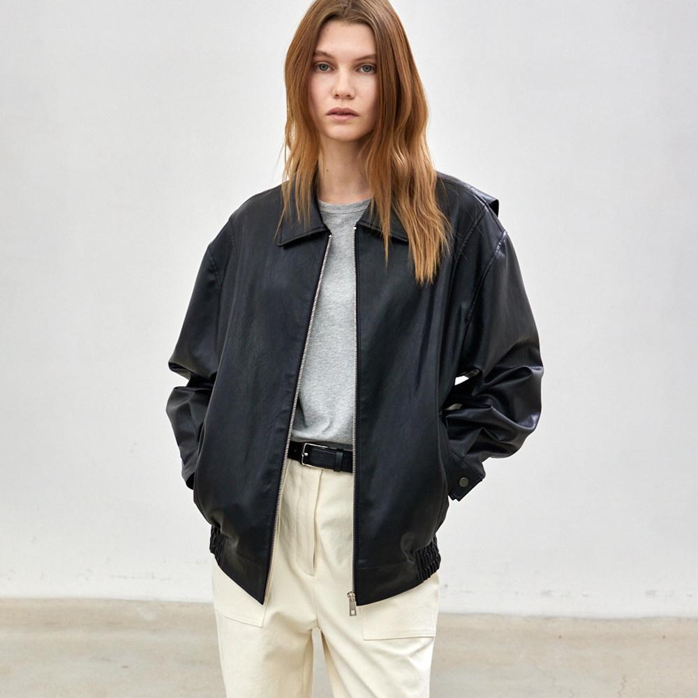 VEGAN LEATHER OVER FIT BLOUSON
