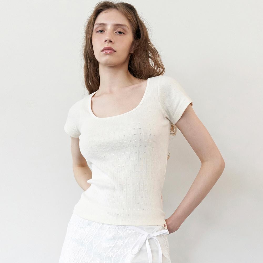 Punching Crop Top - Cream