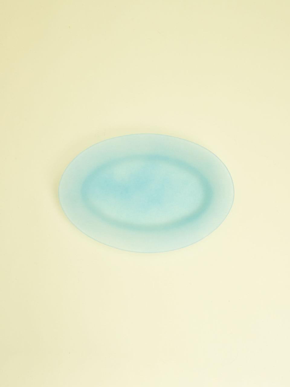 [오유글라스워크] 매트 파우더리 윙 오벌 플레이트 (sky blue)