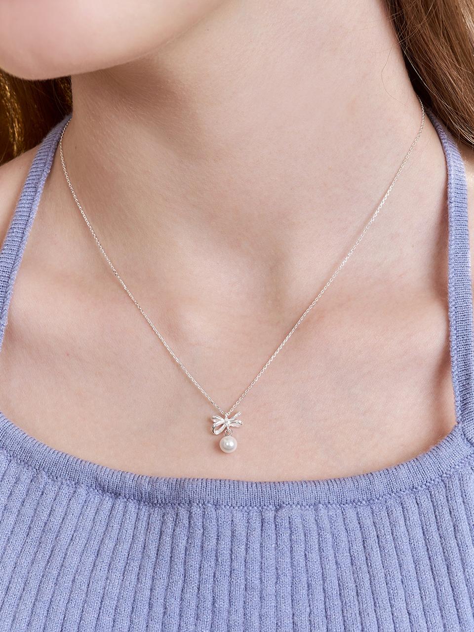 [에스파 카리나 착용] rhythmical pearl drop necklace