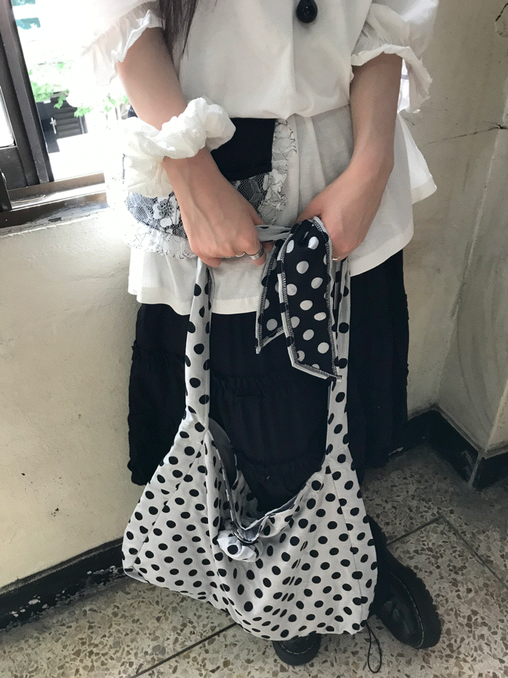 dot rose tie big two way bag(로즈 탈부착 가능)