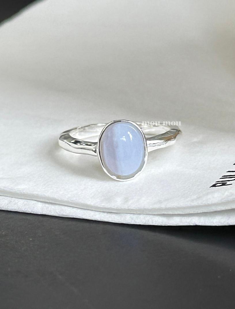 블루 레이스 아게이트 반지 Blue Lace Agate ring