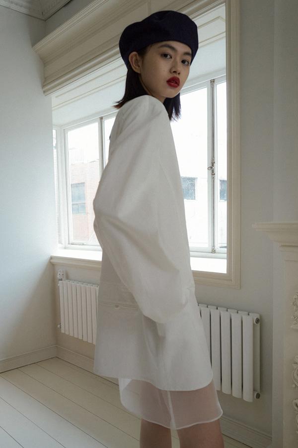 CUT-OUT LAYERD DRESS_WHITE