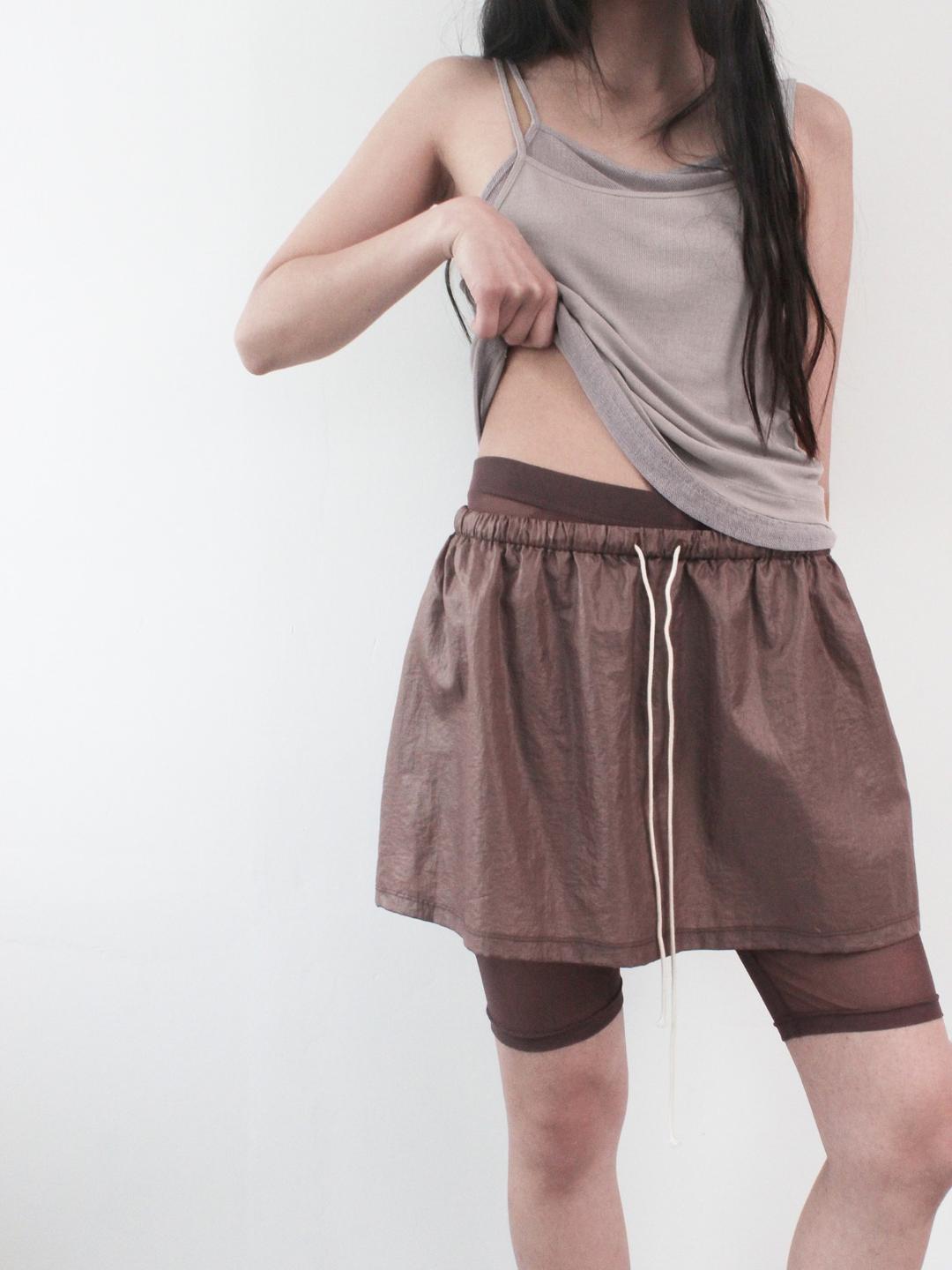 HALF MESH PANTS, WINE