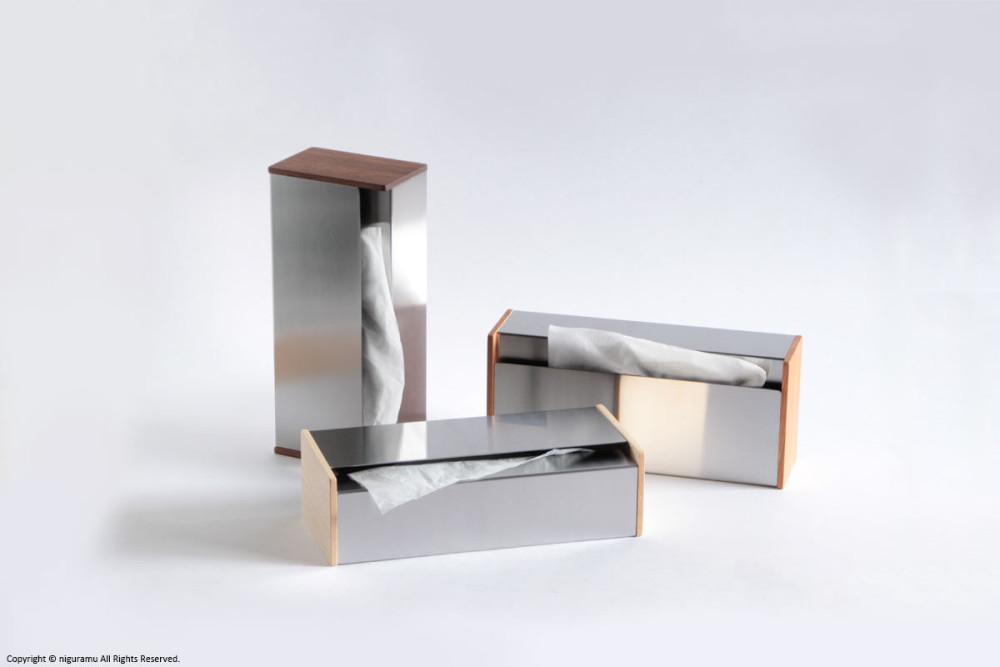 우드 티슈케이스 메탈 원목 티슈박스 스테인리스 야마사키디자인웍스