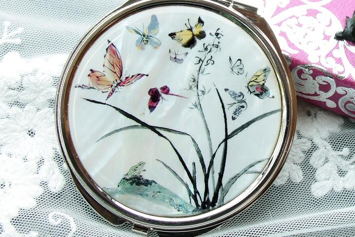 난초 자개손거울 자개거울 원형손거울