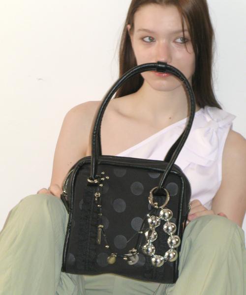 mini box bag (black dot)