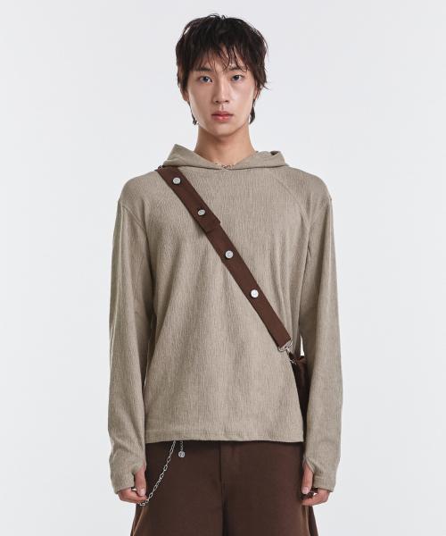 Frame Slub Knit Hoodie (Beige)