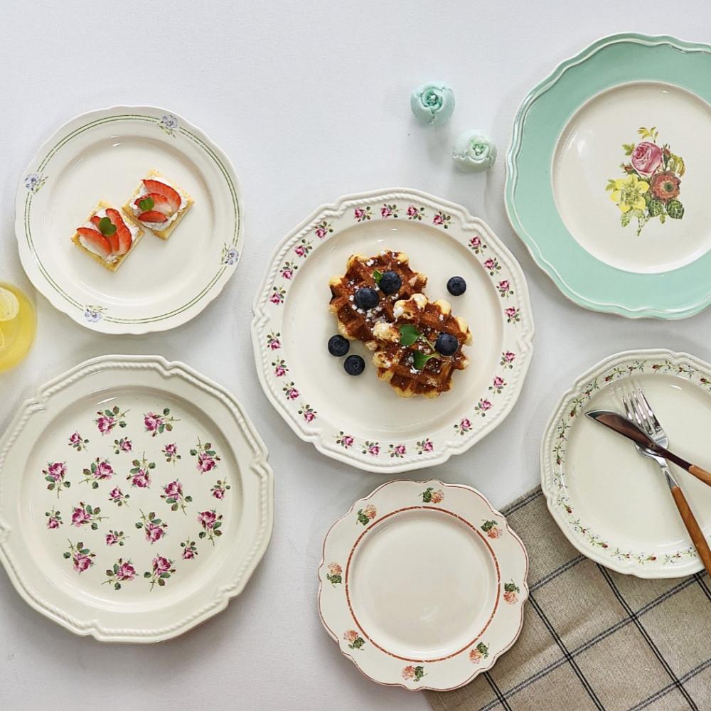 쉐비블랑체 홈 까페 접시 볼 손님 초대 집들이 플레이트 브런치 디저트