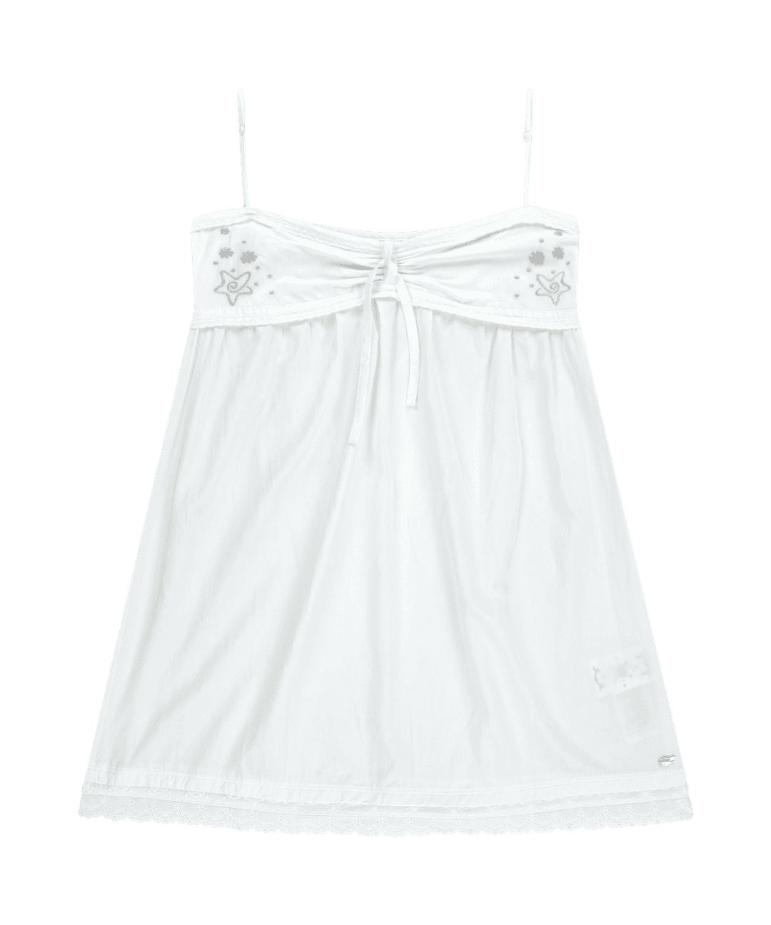 SOLAR STITCH MINI DRESS WHITE