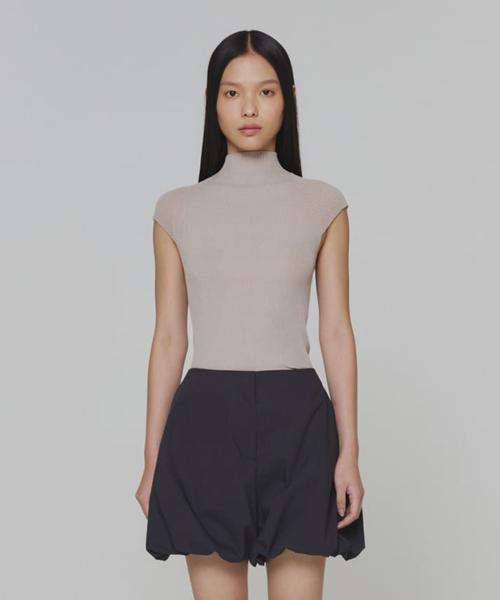 WHOLEGARMENT CAP SLEEVE KNIT TOP (2COLORS)