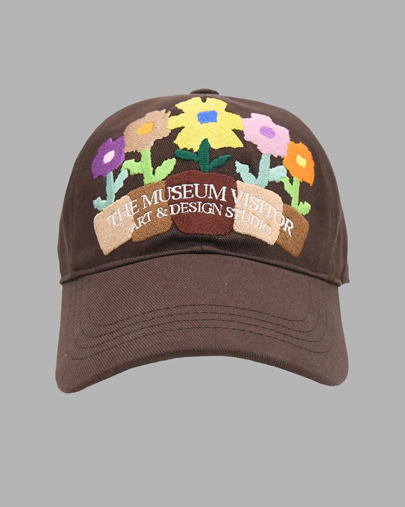 더뮤지엄비지터 모자 THEMUSEUMVISITOR FIVE FLOWER POT BALL CAP (BROWN)