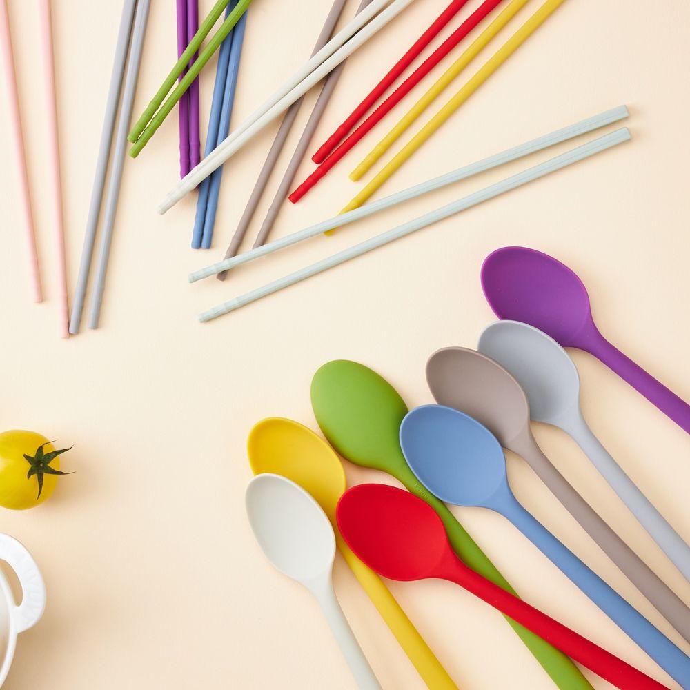 프리미엄 실리콘 이유식 주방용품 조리도구 성인용 수저세트