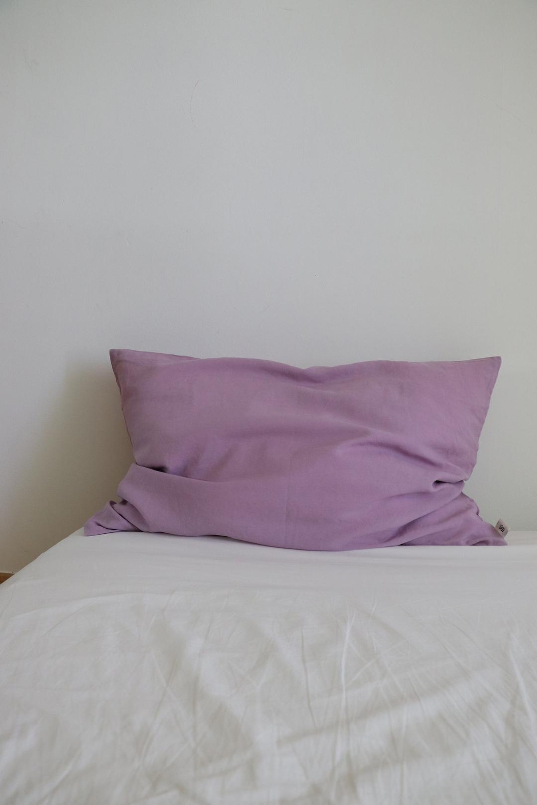 Purple linen pillow cover