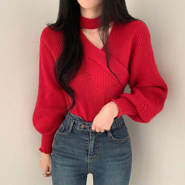 메리 핏예쁜 초커 니트_혀나블리