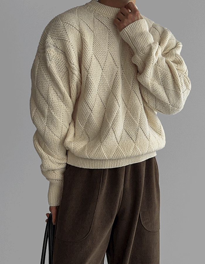 가드 울 라운드 니트