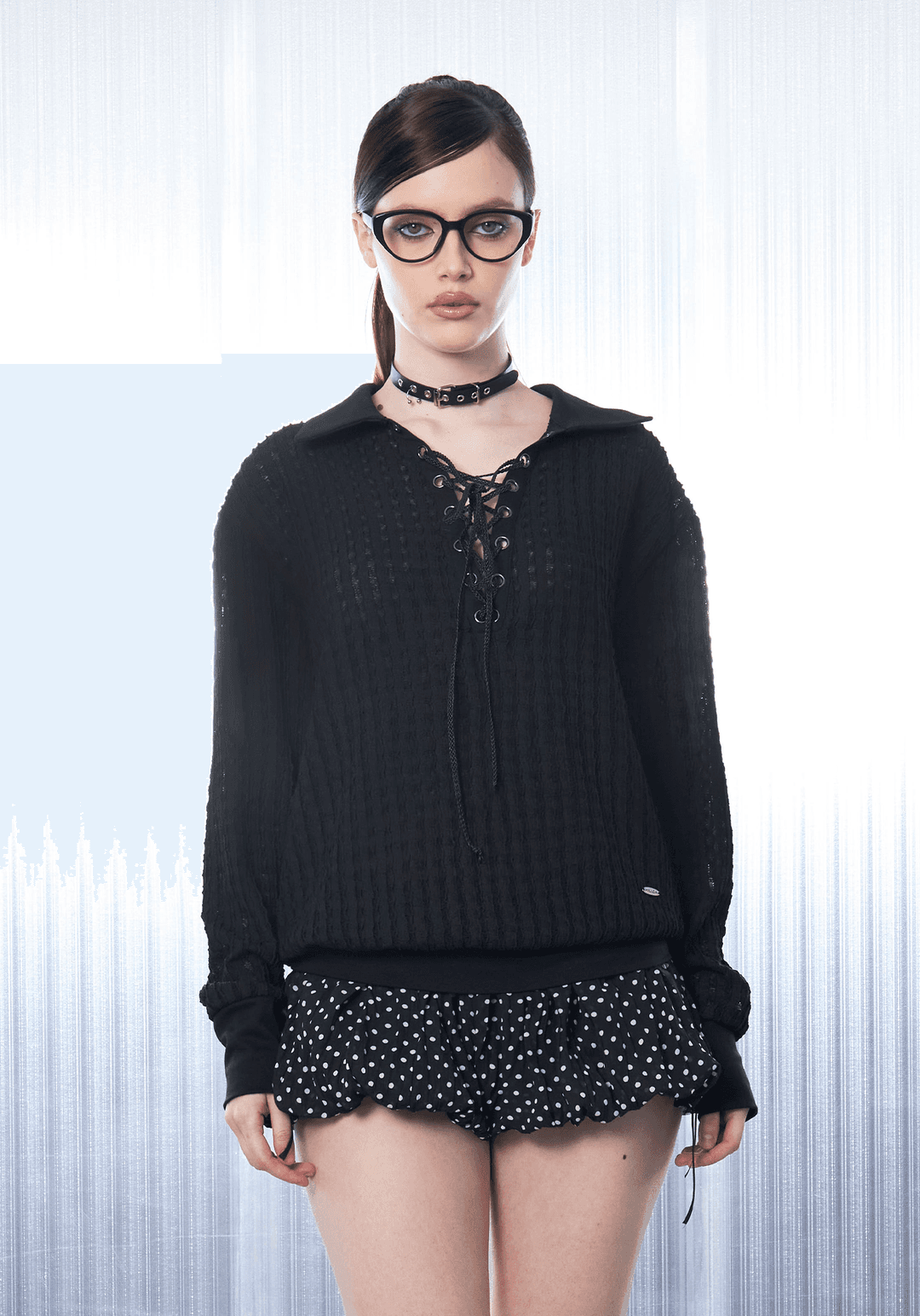 [Pre-order] Eyelet polo Shirt [Black] *3/17출고