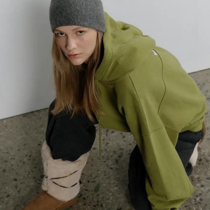 Soft Double Hoodie Zip-up_Olive