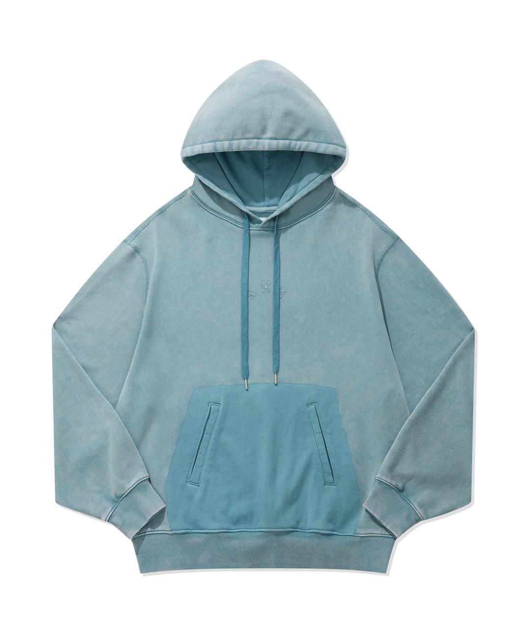 WASHED FAKE POCKET HOODIE VINTAGE GREEN