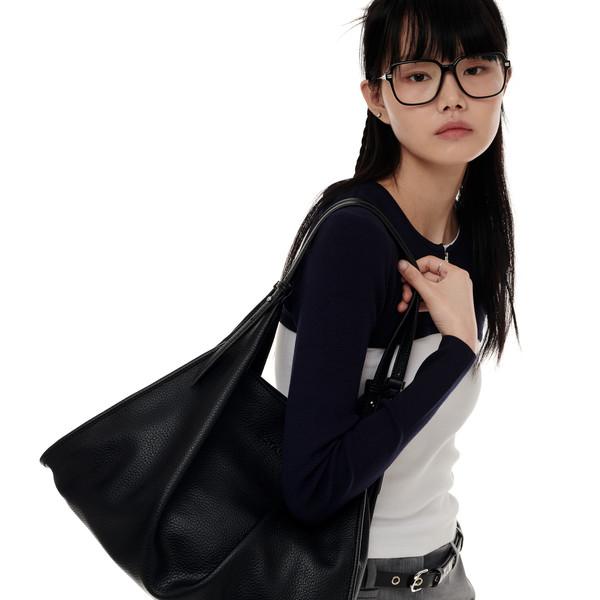 loose big shoulder bag - black