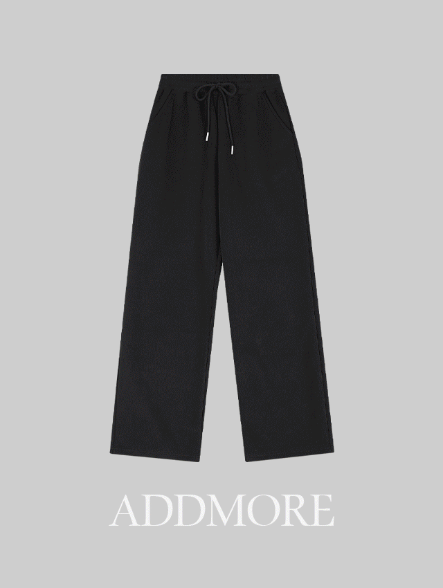 ADDMORE - [☃️기모바지/트레이닝팬츠/세미와이드][에드모어] mps854 이즈 세미와이드 일자핏 밴딩팬츠