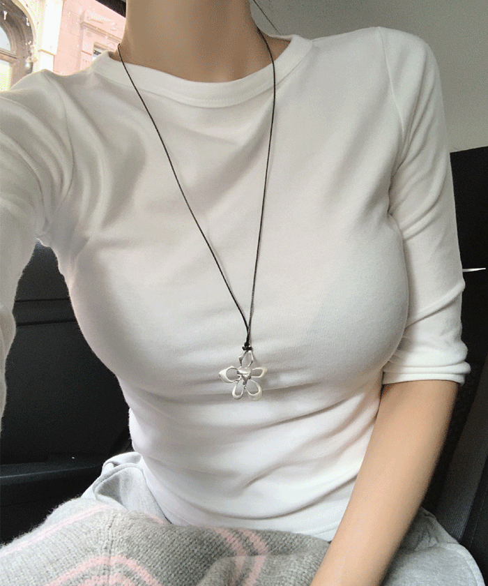 모코블링 [신상5%]베이직 7부 티셔츠 #7부티 #슬림핏 #기본티 #이너티