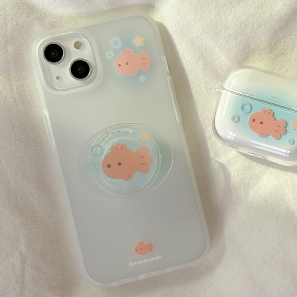 여름 금붕어 어항 반투명 젤리 핸드폰 케이스