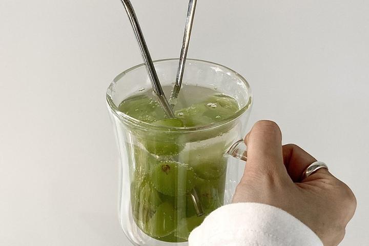 헤머드 내열 이중 유리컵 420ml