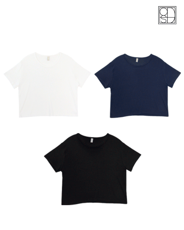 ODS [스치면설렘] 골지 크롭 반팔티 (t)