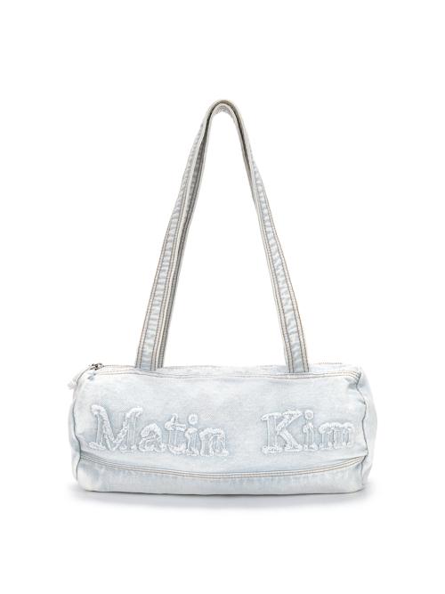 LOGO WASHED DENIM DUFFEL BAG IN SKY