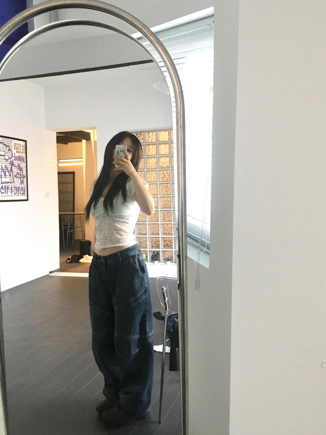 incision denim pants