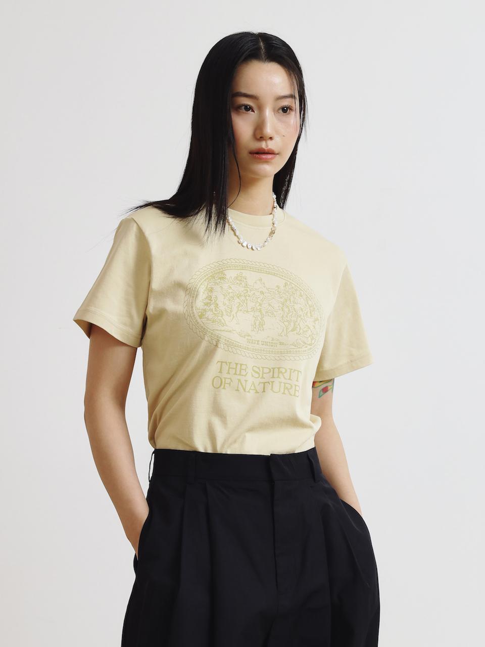 Nymphs short sleeve T-shirt mustard