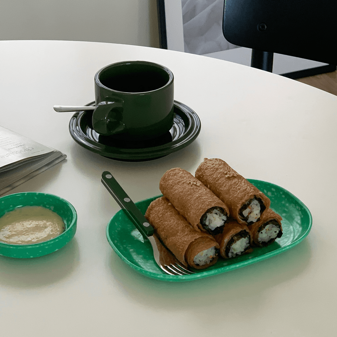 멜라민 레트로 떡볶이 분식그릇 (스낵접시)