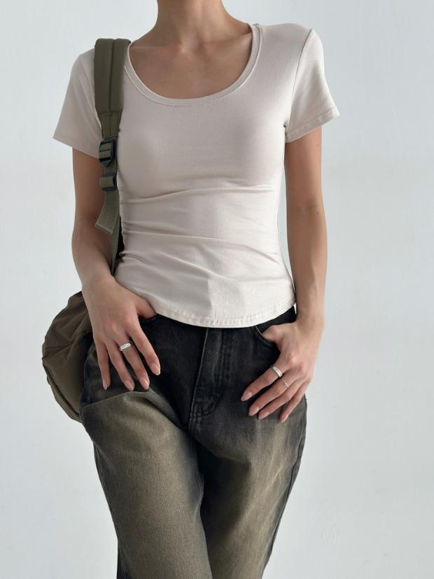 실켓딥유라운드굴림슬림반팔티(캡소매) 시크릿오즈 ozbridge