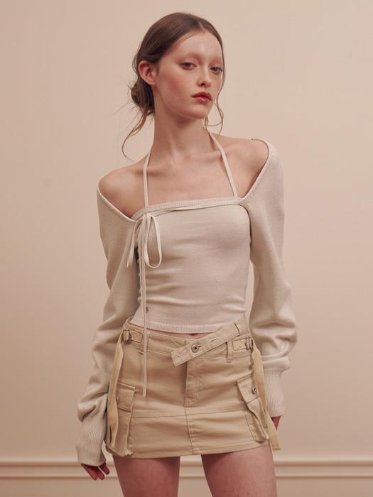 CHLOE CARDIGAN SET silver white