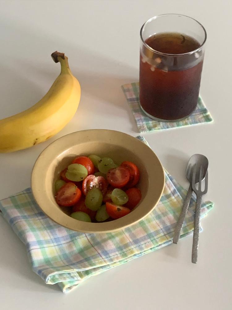 [사물아카이브] 코튼 체크 키친크로스 티코스터 세트 (감성 생활용품 테이블매트 감성패브릭)