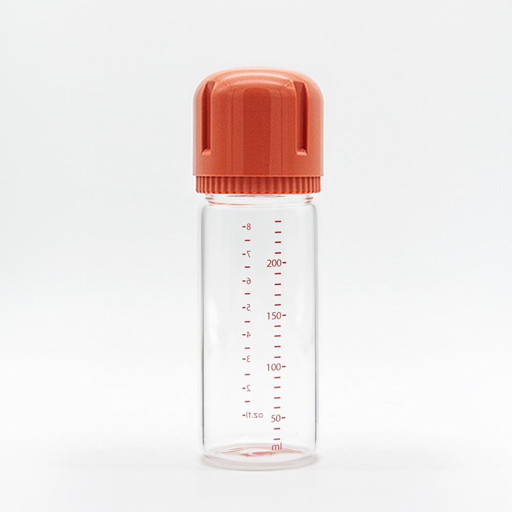 요한손베비스 안심유리젖병 스페어보틀 240ml (노꼭지, 노커버) / 코랄핑크