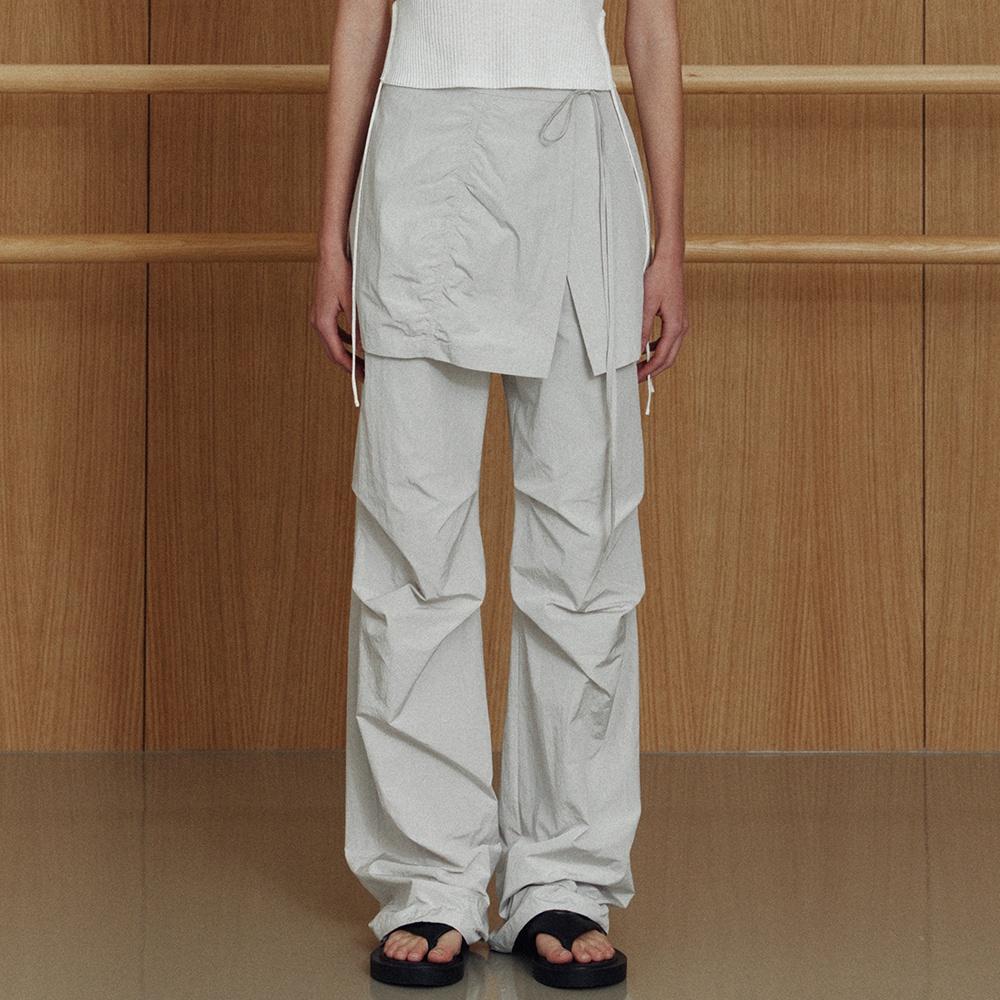 skirt layered pants (light gray)