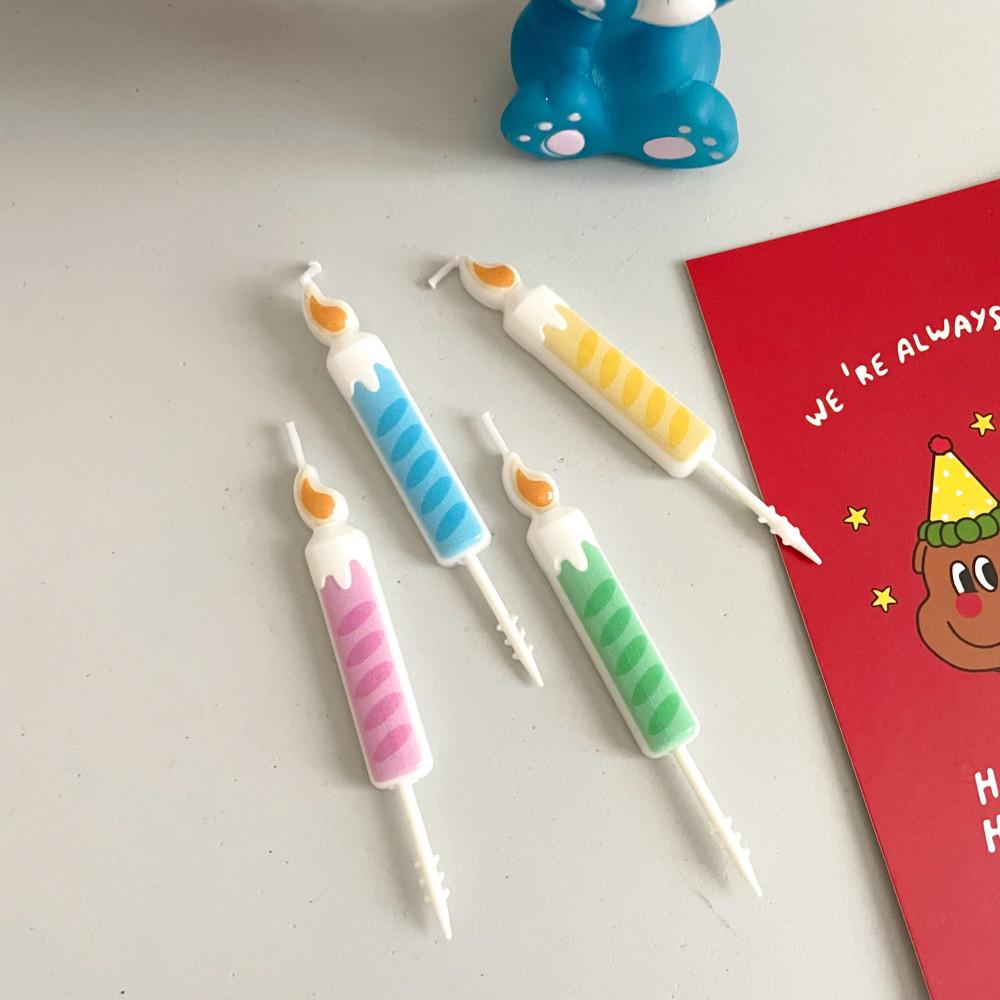 티드 초모양초 생일초 케이크 장식 케이크초 (4개 1set)