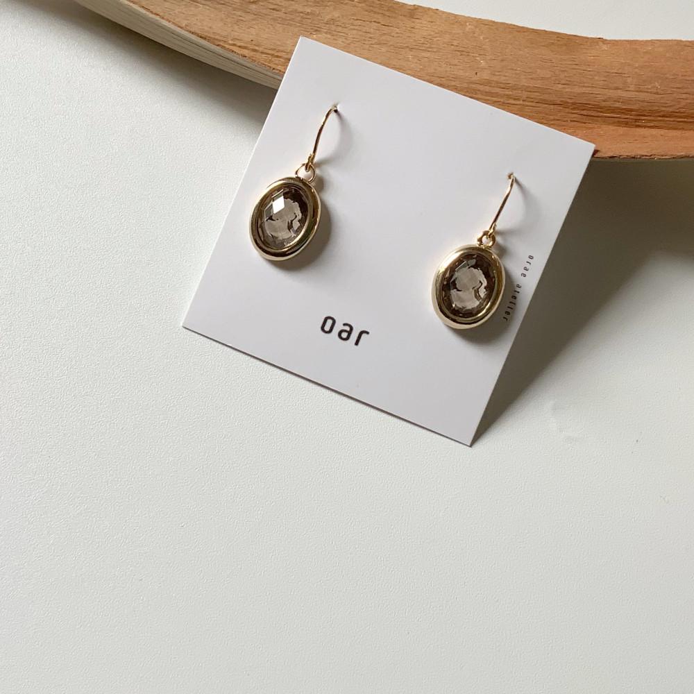 [귀찌가능] oar 카메오 엔틱 크리스탈 드롭 이어링 / 까메오 드롭귀걸이 귀찌