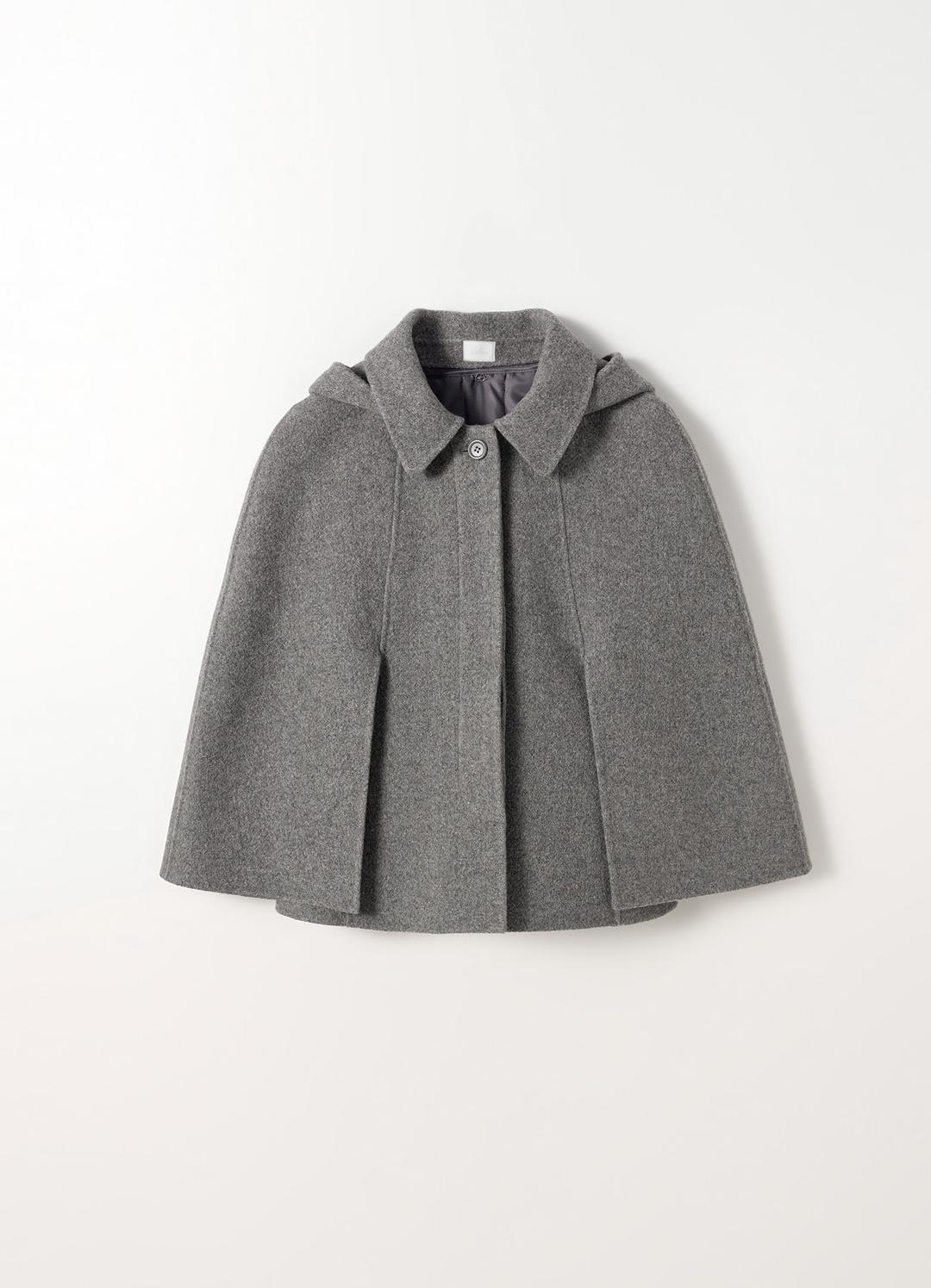Cape Hooded Handmade Coat(Charcoal)