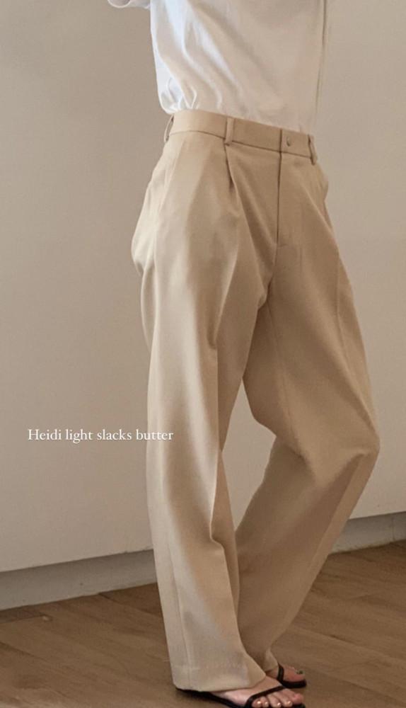haus 하우스 하이디 라이트 슬랙스 팬츠 일자 핀턱 바지 (2col)